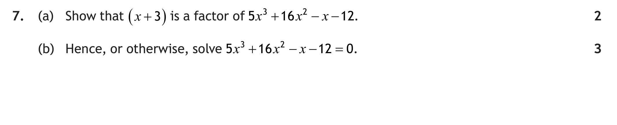 Higher Mathematics 2025 Paper 1 Question 7 — Geometry