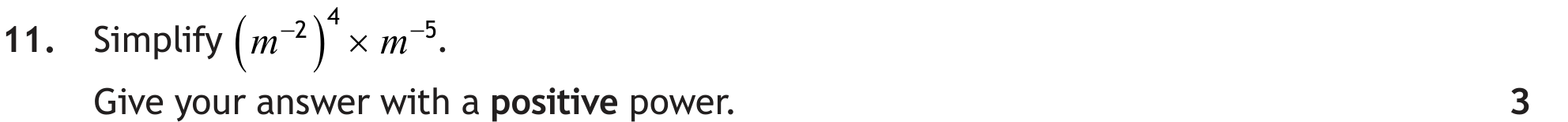 National 5 Mathematics 2022 Paper 1 Question 11 — Algebraic Skills