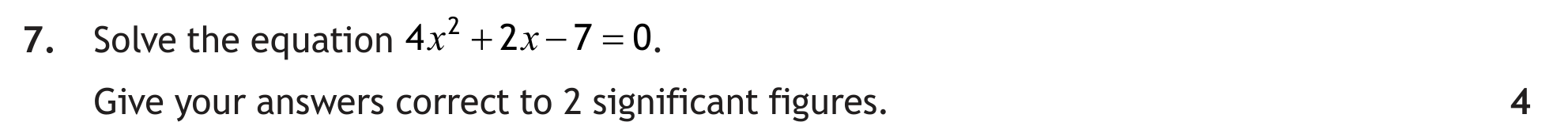 National 5 Mathematics 2022 Paper 2 Question 7 — Algebraic Skills