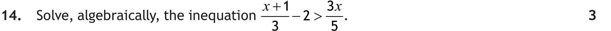 National 5 Mathematics 2023 Paper 1 Question 14 — Algebraic Skills