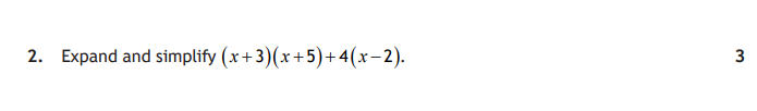 National 5 Mathematics 2025 Paper 1 Question 2 — Algebraic Skills