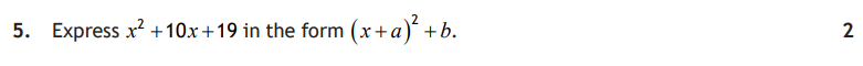 National 5 Mathematics 2025 Paper 2 Question 5 — Algebraic Skills
