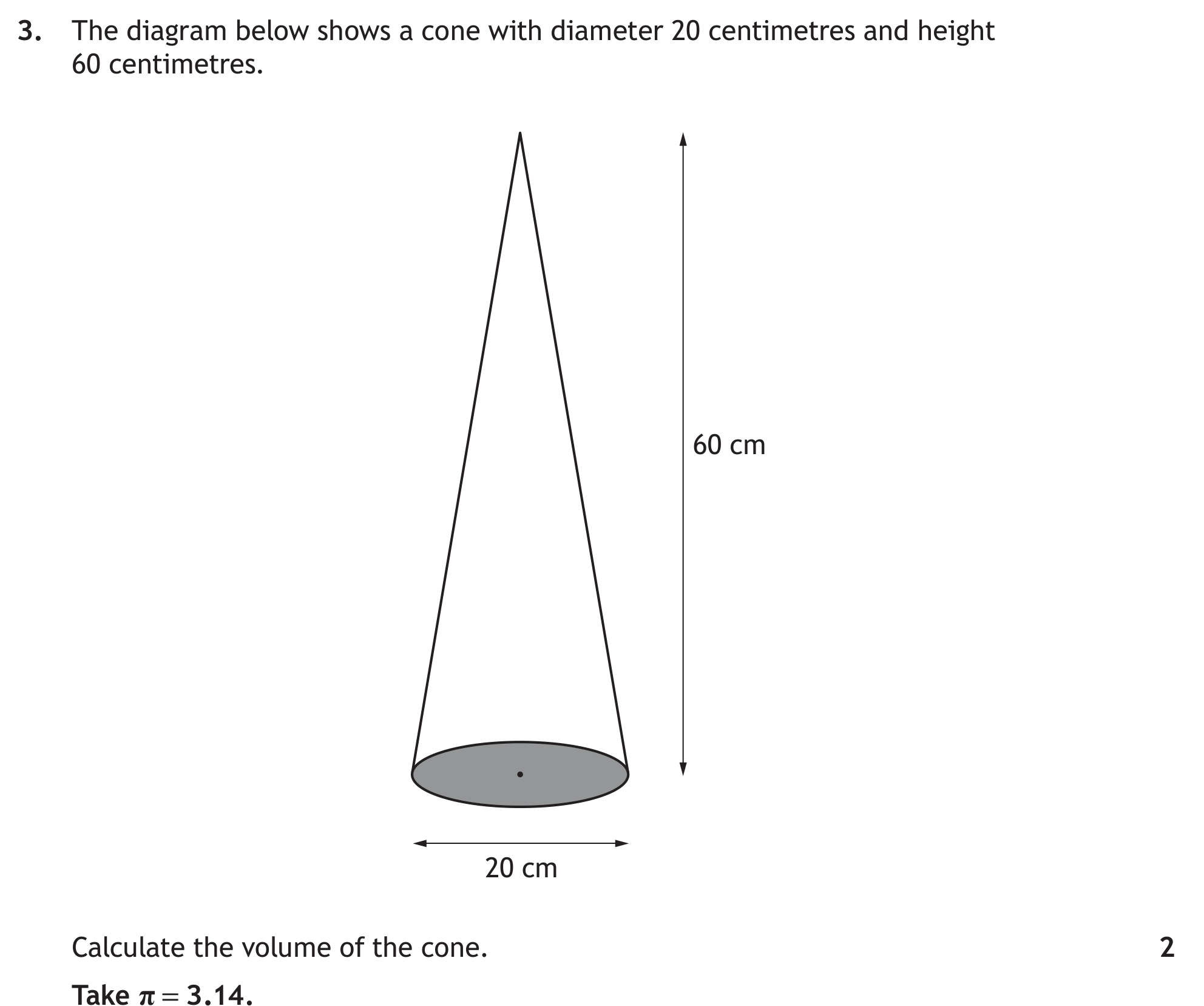 National 5 Mathematics 2022 Paper 1 Question 3 — Geometric Skills