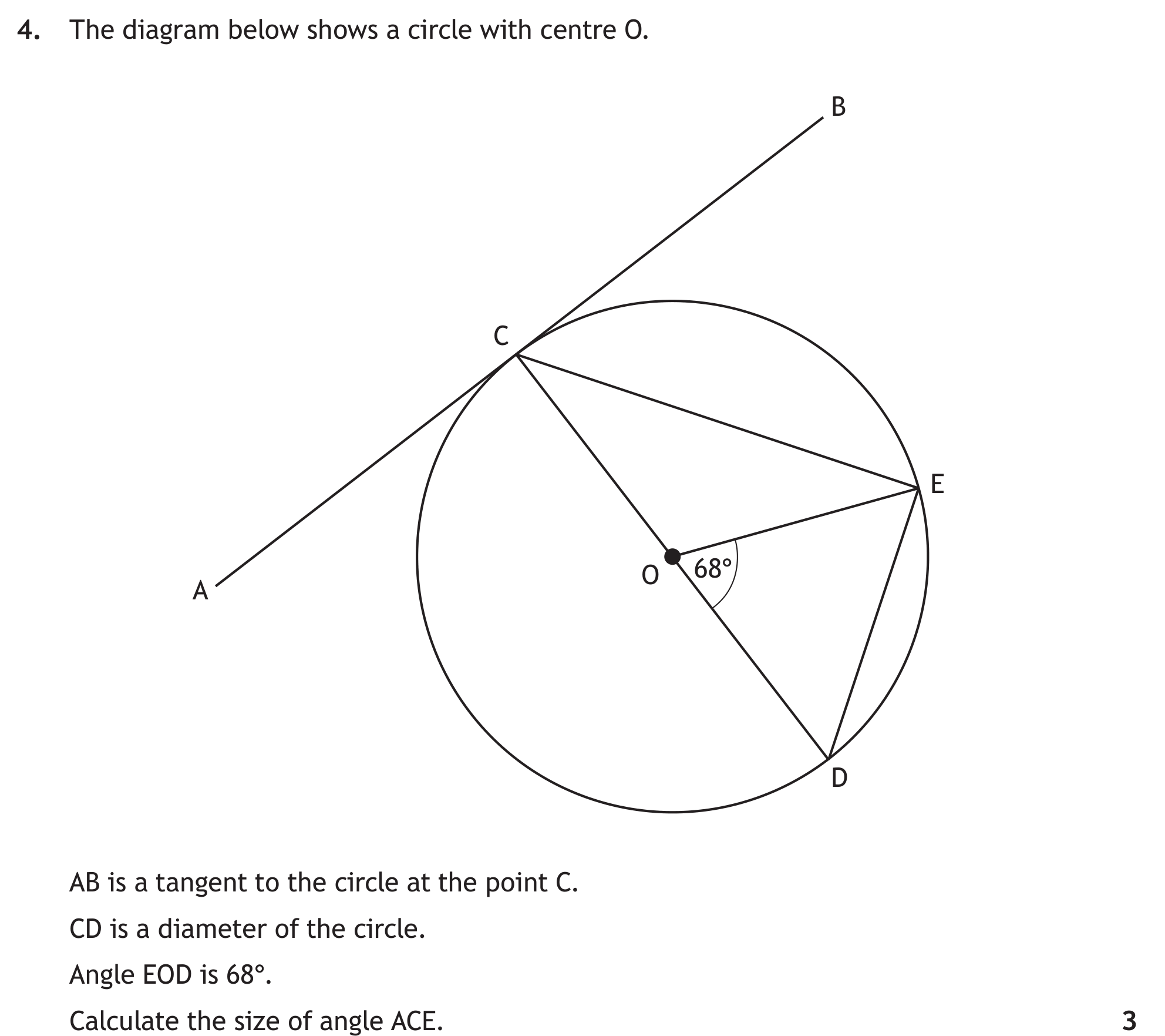 National 5 Mathematics 2022 Paper 1 Question 4 — Geometric Skills