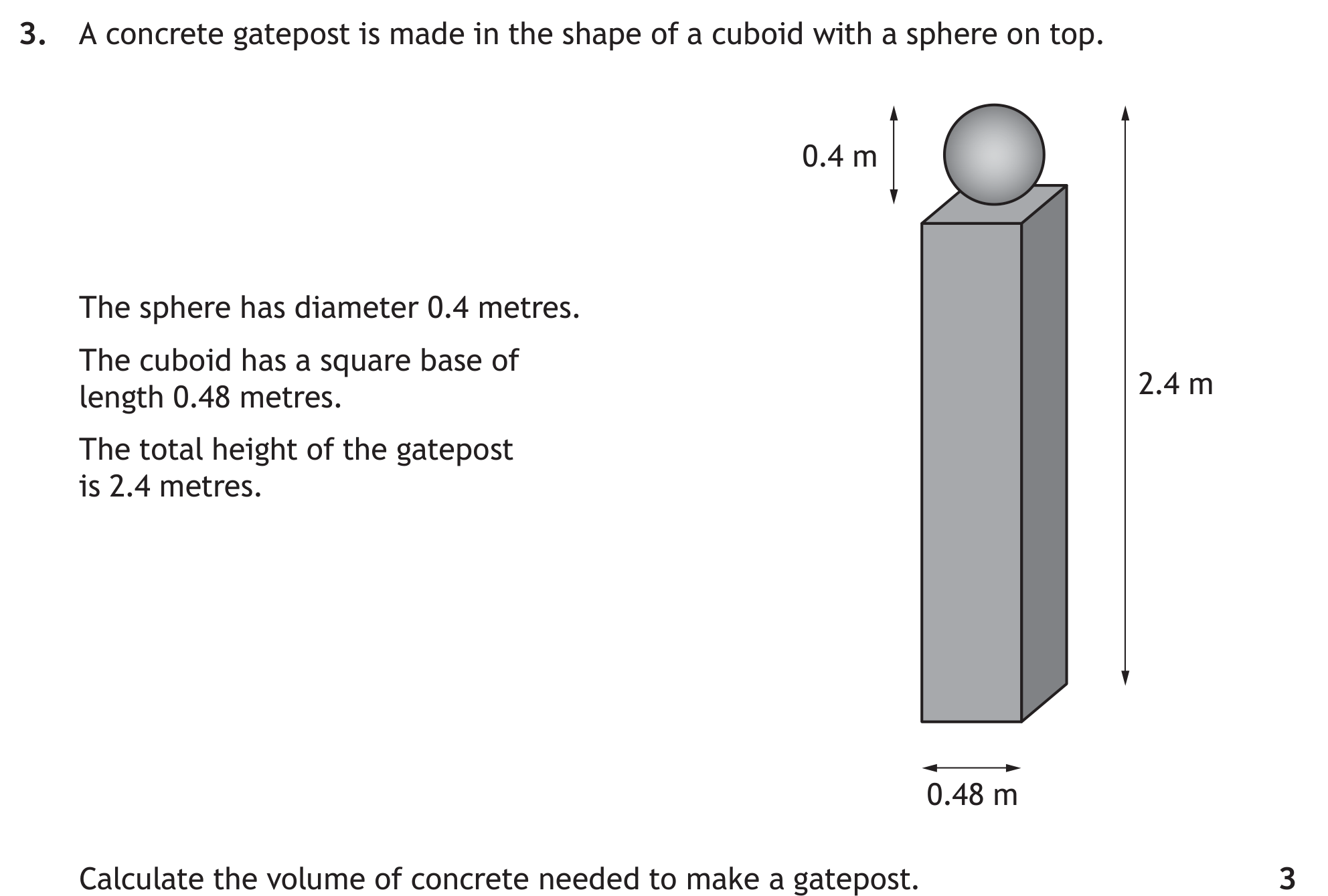 National 5 Mathematics 2022 Paper 2 Question 3 — Geometric Skills