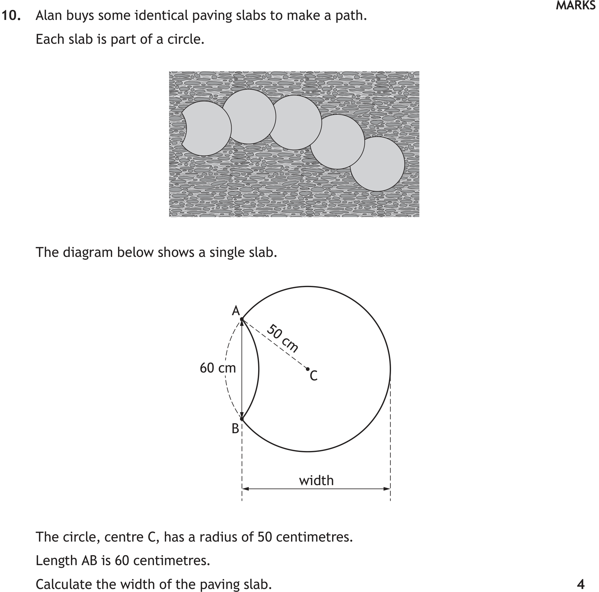 National 5 Mathematics 2023 Paper 1 Question 10 — Geometric Skills