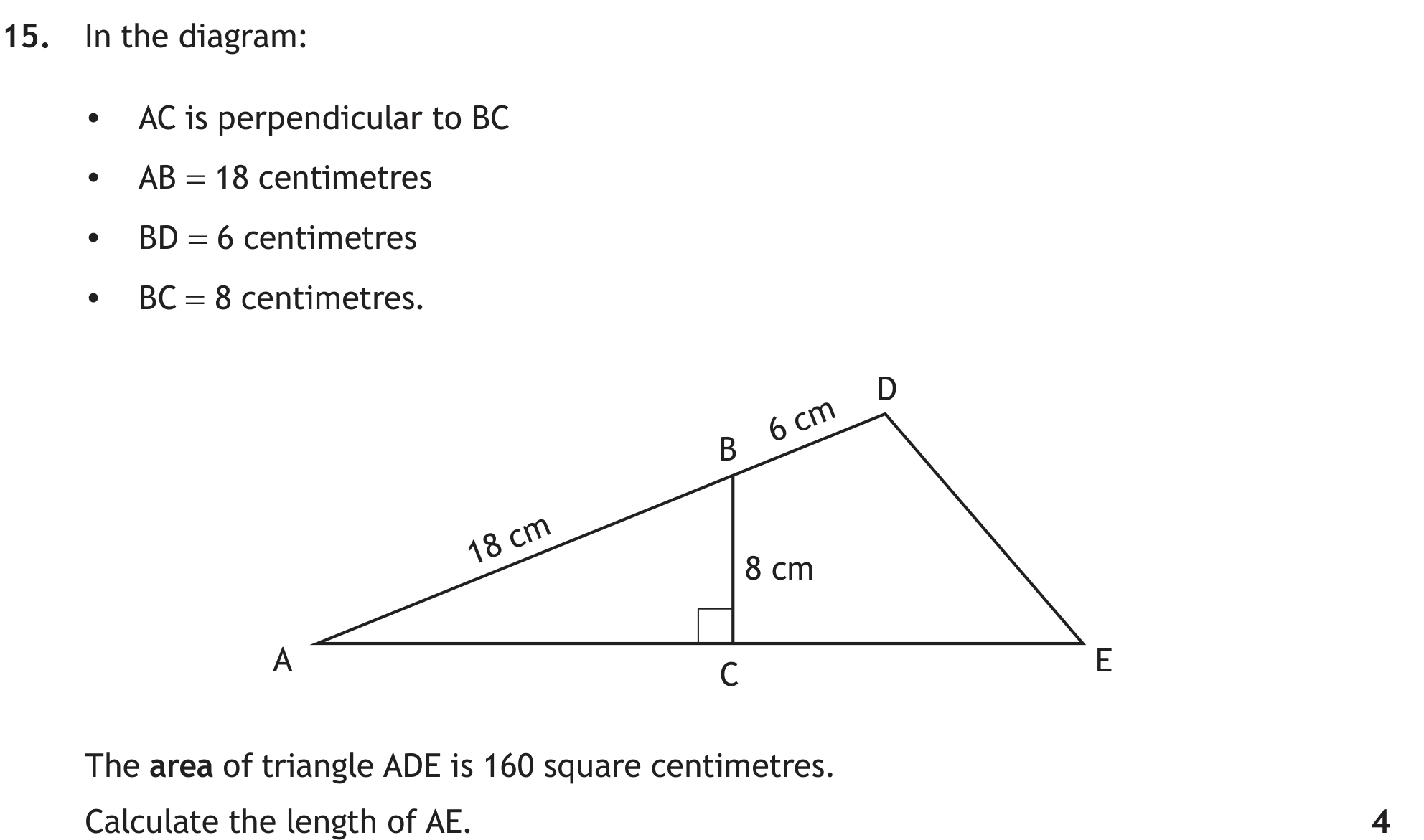 National 5 Mathematics 2023 Paper 2 Question 15 — Geometric Skills