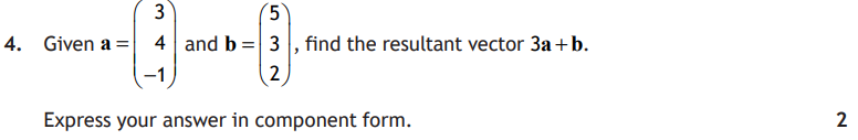 National 5 Mathematics 2024 Paper 1 Question 4 — Geometric Skills