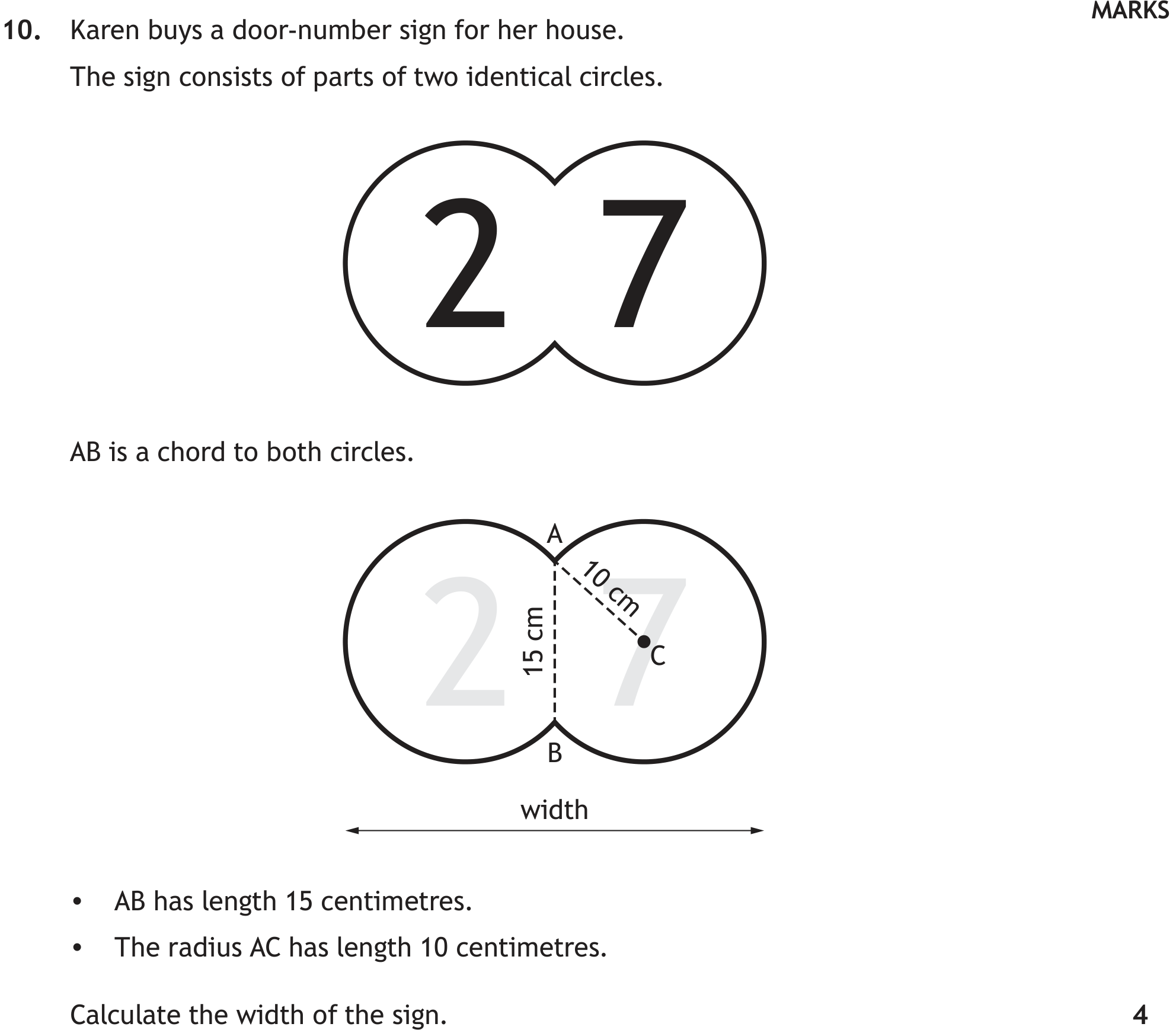 National 5 Mathematics 2024 Paper 2 Question 10 — Geometric Skills