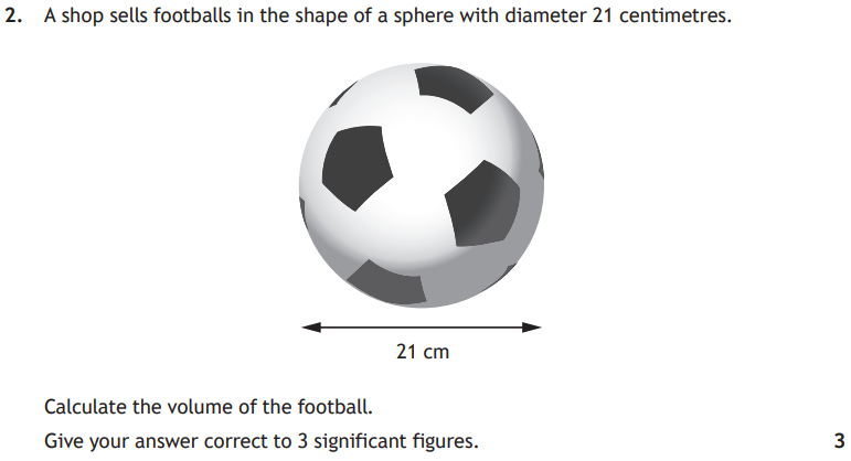 National 5 Mathematics 2025 Paper 2 Question 2 — Geometric Skills