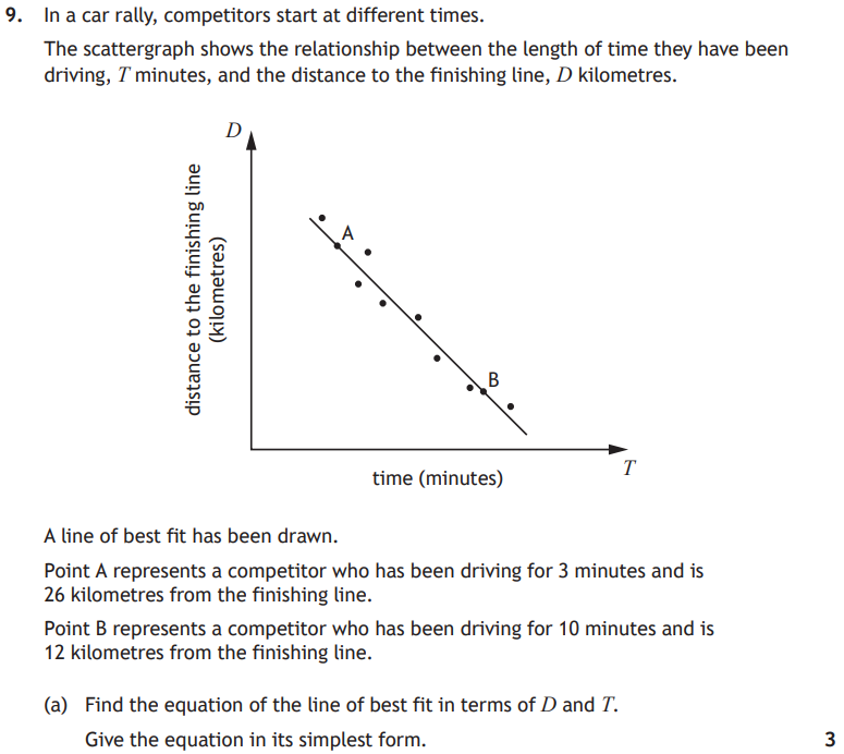 National 5 Mathematics 2024 Paper 1 Question 9 — Statistical Skills