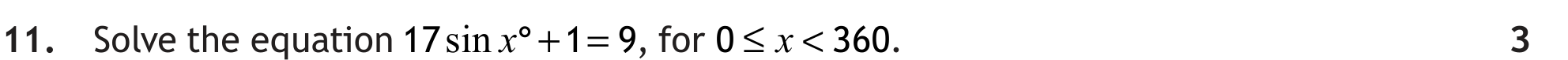 National 5 Mathematics 2024 Paper 2 Question 11 — Trigonometric Skills