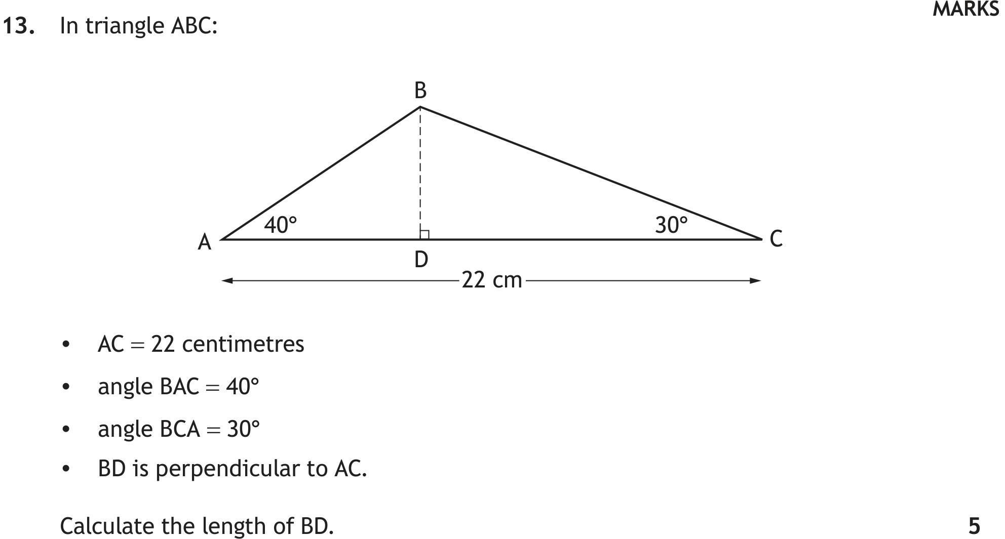 National 5 Mathematics 2024 Paper 2 Question 13 — Trigonometric Skills