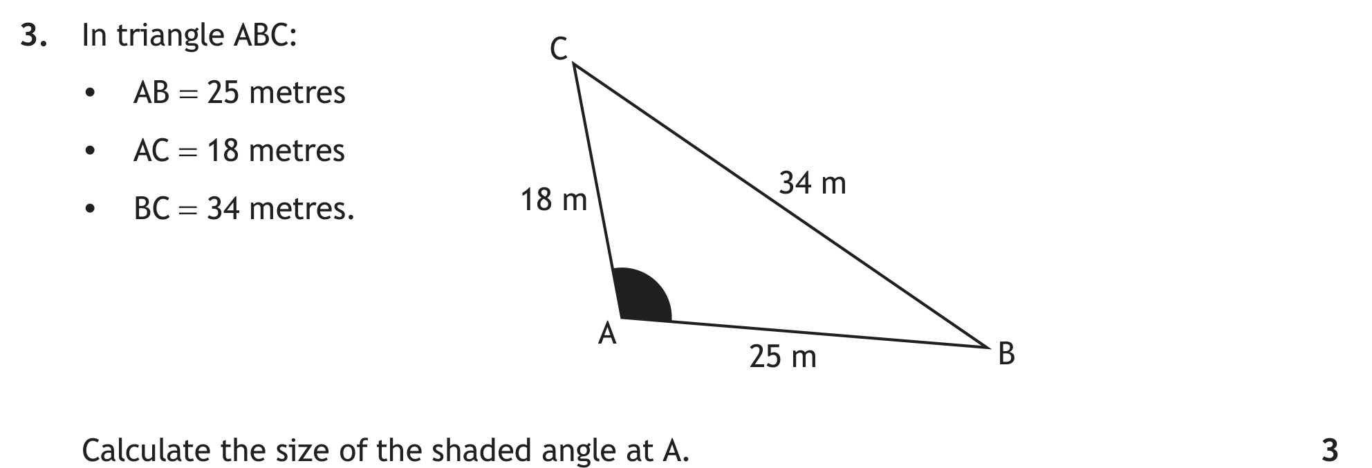 National 5 Mathematics 2024 Paper 2 Question 3 — Trigonometric Skills