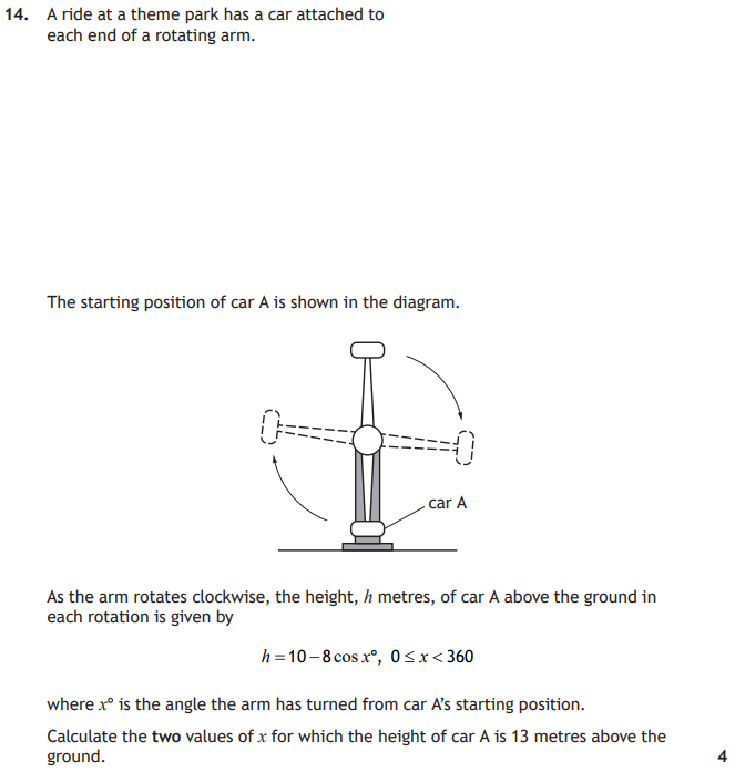 National 5 Mathematics 2025 Paper 2 Question 14 — Trigonometric Skills