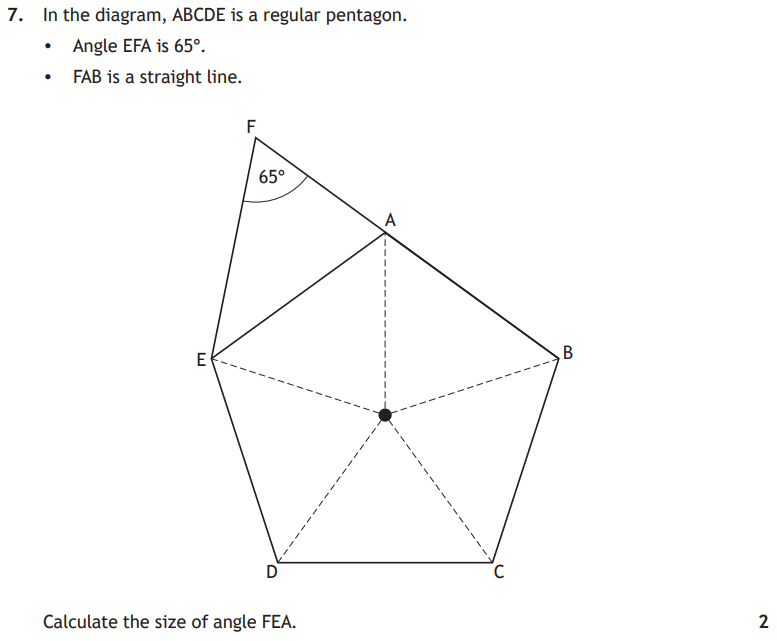 National 5 Mathematics 2025 Paper 2 Question 7 — Trigonometric Skills